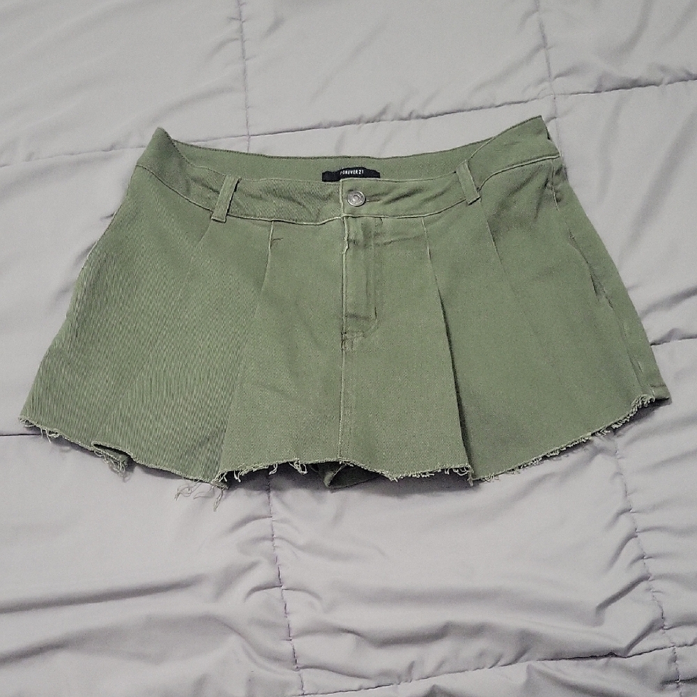 Forever 21 Olive Green Denim Skirt
